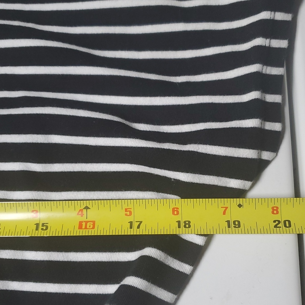 Lauren Ralph Lauren Striped Cotton Shirt Dress Size Small Belted Black White - Picture 9 of 10
